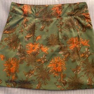 Floral Green and Orange Skirt